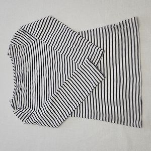 J Crew Artist T Shirt White with Dark Blue Stripes